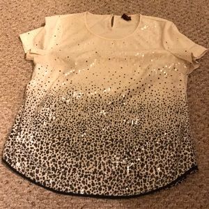 White and black sequin Merona top